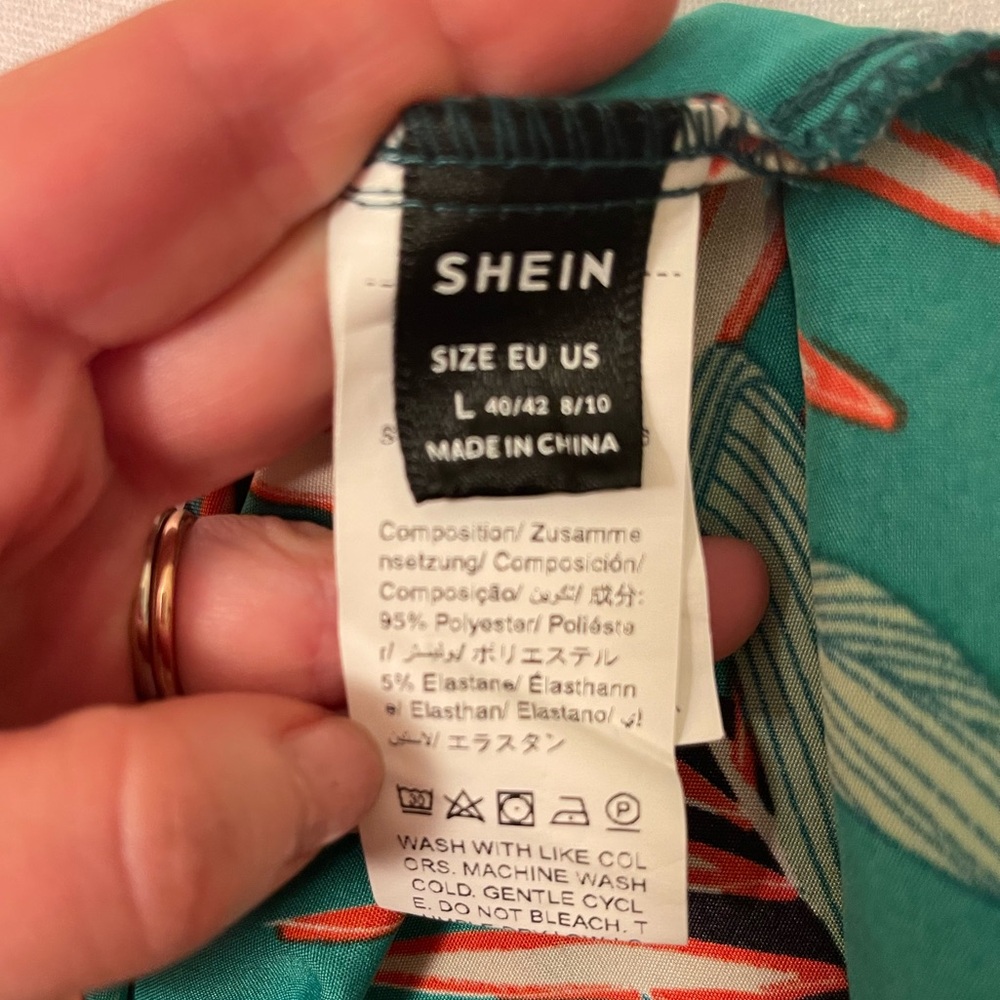 SHEIN VCAY Vacation Tropical Printed Spaghetti Strap Dress Size Large - Picture 11 of 13